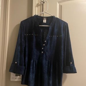 Dark blue 3/4 sleeve blouse